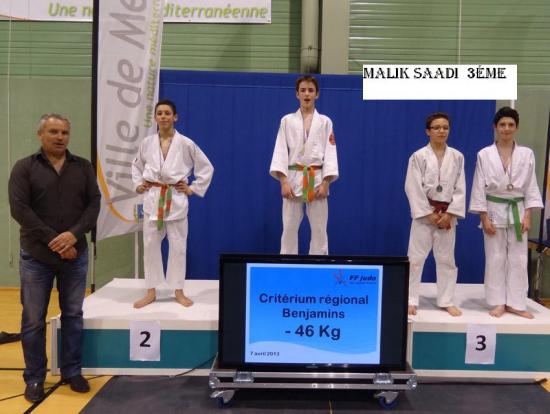 podium finale régionale Malik SAADI 3éme 